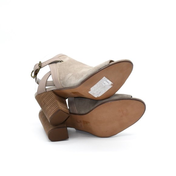 Joe's Jeans Open Toe Taupe Suede Sandal Booties 11 - Picture 6 of 6